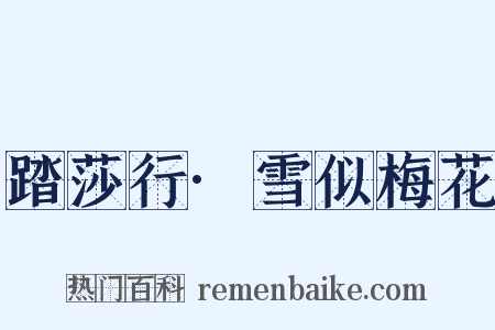 踏莎行·雪似梅花是什么意思的图片